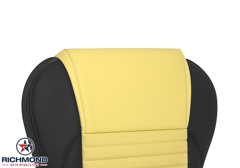 2002-2005-Ford-Thunderbird-Driver-Side-Bottom-Leather-Seat-Cover-Yellow-Black-5