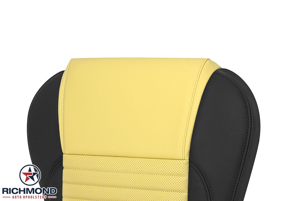 2002-2005-Ford-Thunderbird-Driver-Side-Bottom-Leather-Seat-Cover-Yellow-Black-7