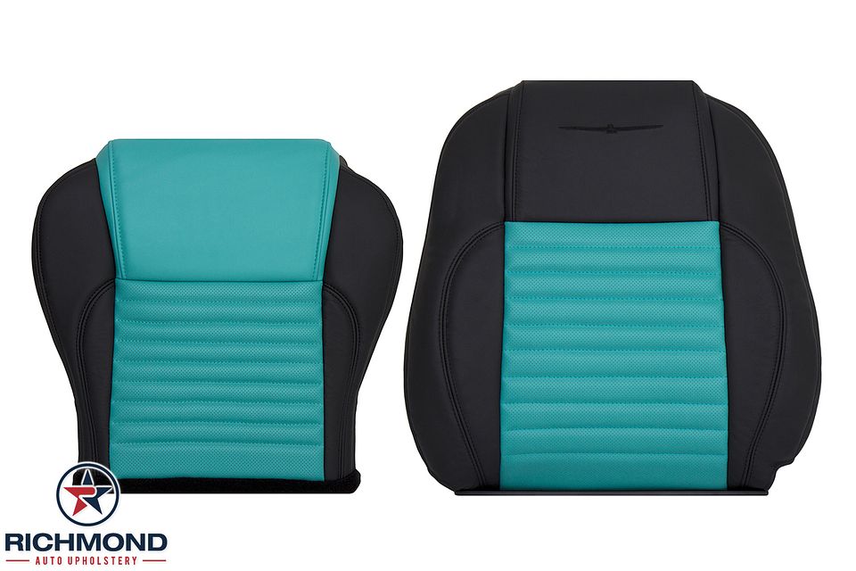 2002-2005-Ford-Thunderbird-Driver-Side-CompleteLeather-Seat-Cover-Blue-Turquoise-Black-1-
