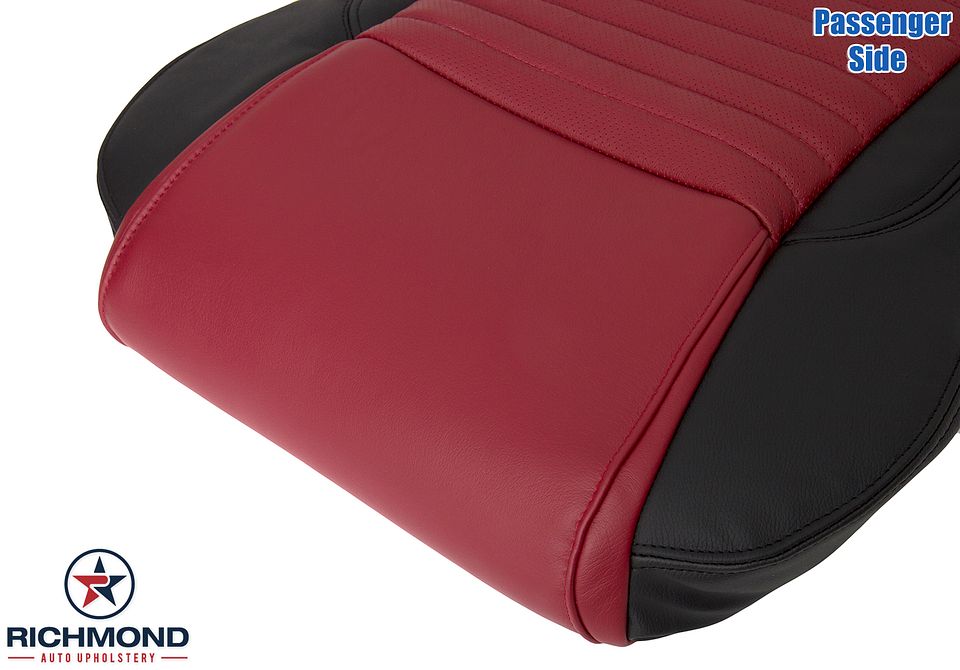 2002-2005-Ford-Thunderbird-Pass-Side-Bottom-Leather-Seat-Cover-Red-Black-10