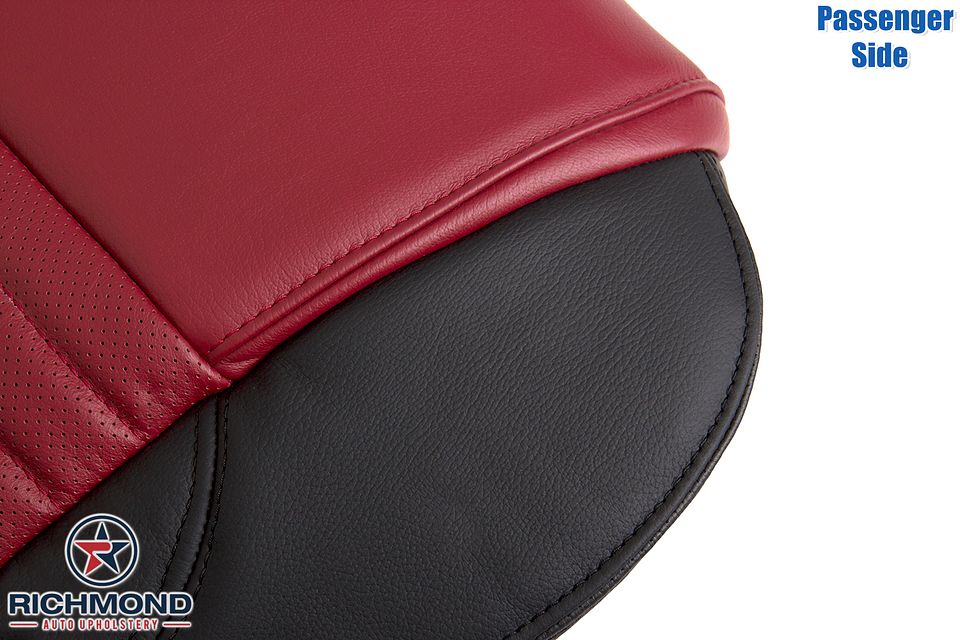 2002-2005-Ford-Thunderbird-Pass-Side-Bottom-Leather-Seat-Cover-Red-Black-13