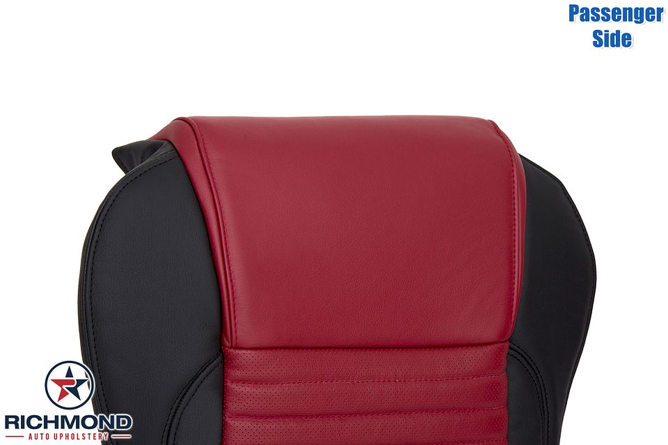 2002-2005-Ford-Thunderbird-Pass-Side-Bottom-Leather-Seat-Cover-Red-Black-7