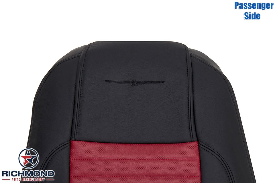 2002-2005-Ford-Thunderbird-Pass-Side-Lean-Leather-Seat-Cover-Red-Black-6
