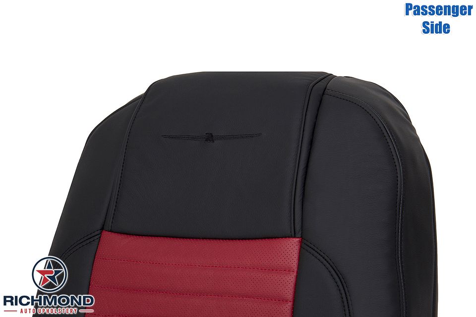 2002-2005-Ford-Thunderbird-Pass-Side-Lean-Leather-Seat-Cover-Red-Black-7