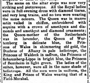 1904 amethyst tiara London Daily News 11 Feb 1904 Alice of Albany wedding