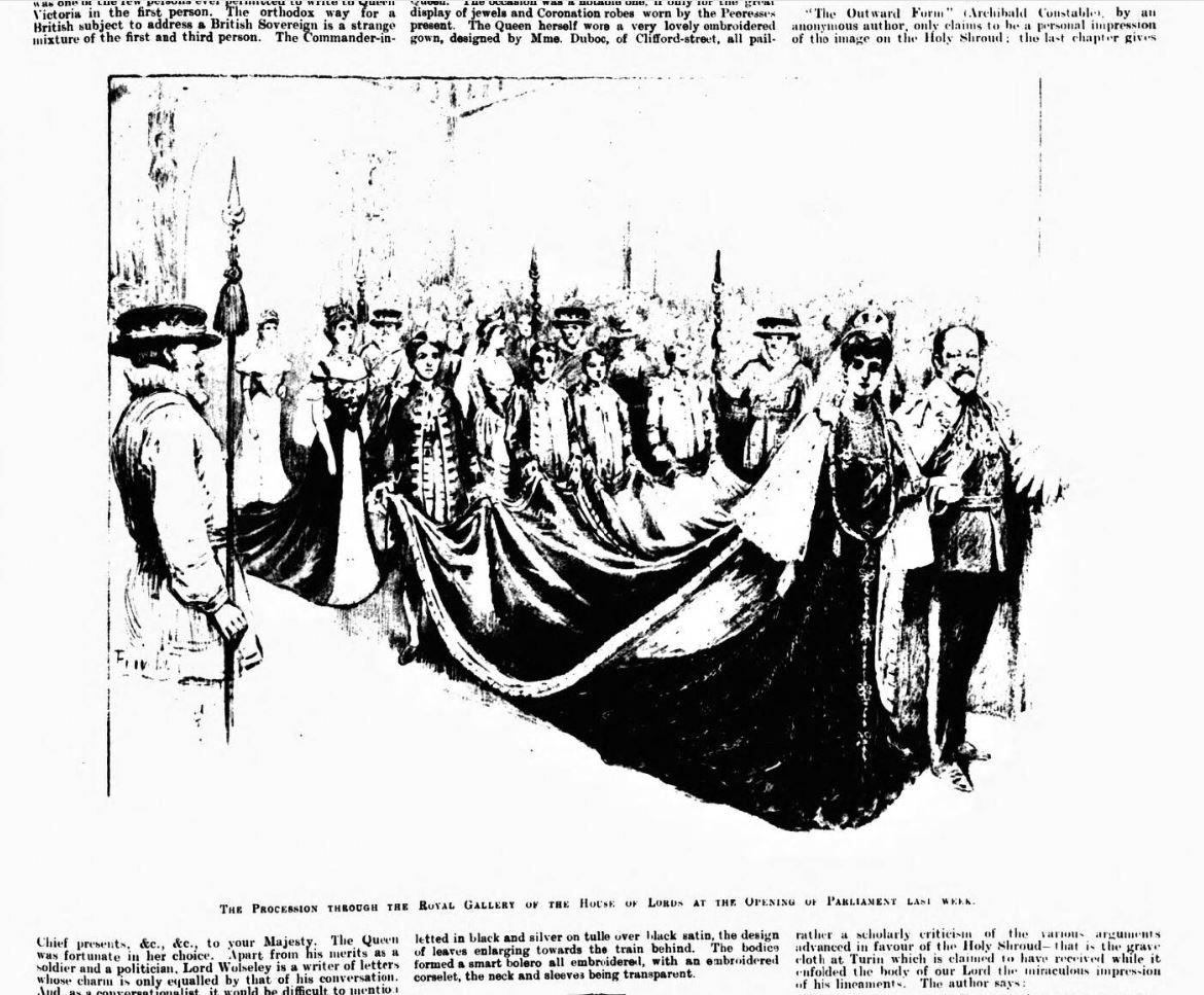 1903 Parliament Queen 28 Feb 1903 description of dress black