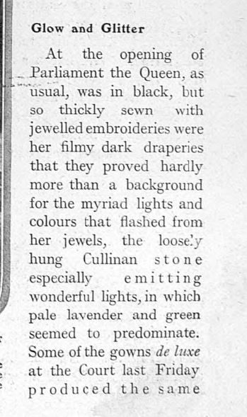 1910 Parliament black Bystander 2 March 1910 black glittering and diamonds