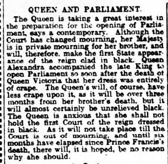 1910 Parliament black Middlesborough Express 21 Jan 1910 reason for black