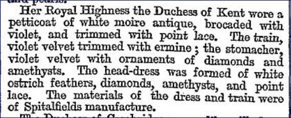 Amethysts for the wedding of Vicroria Princess Royal Times 26 Jan 1858