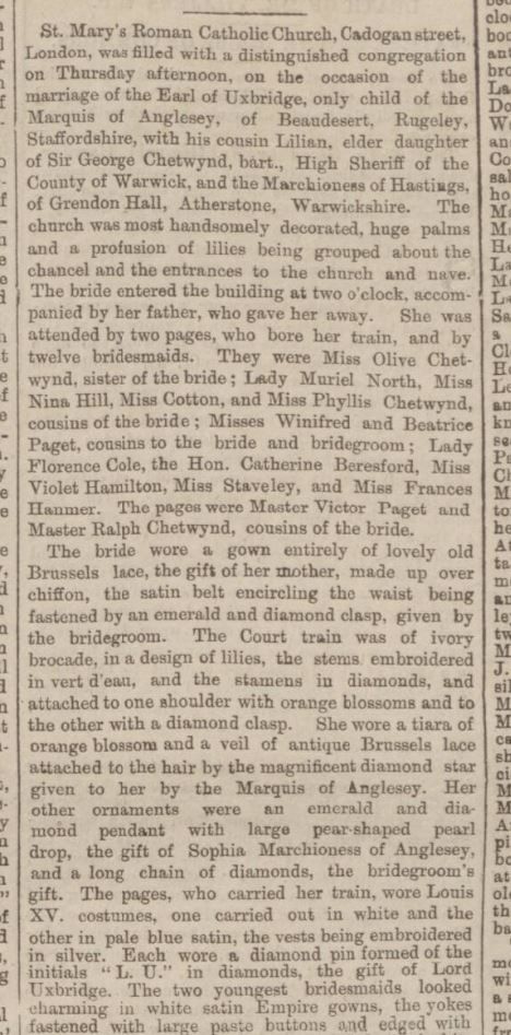 Lilian wedding Tamworth Herald 22 Jan 1898