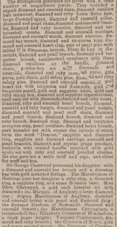 Lilian wedding gifts Tamworth Herald 22 Jan 1898