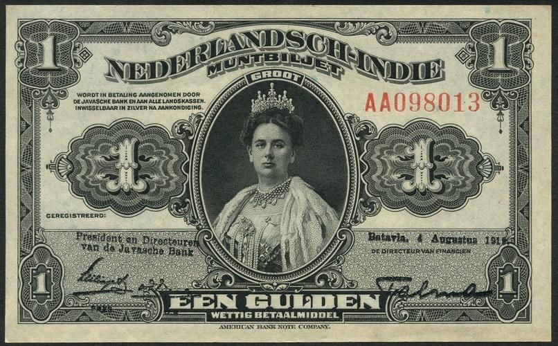 Queen Wilhelmina bank note 1919