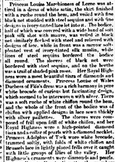 Daily Telegraph 23 July 1896 Louise Argyle Louise Fife and Pss Adolphus of Teck