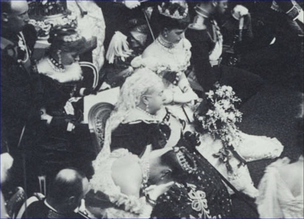 Jewels worn at wedding of Princess Maud and see the back of the Danish pearl tiara July 1896 RCIN 2940420