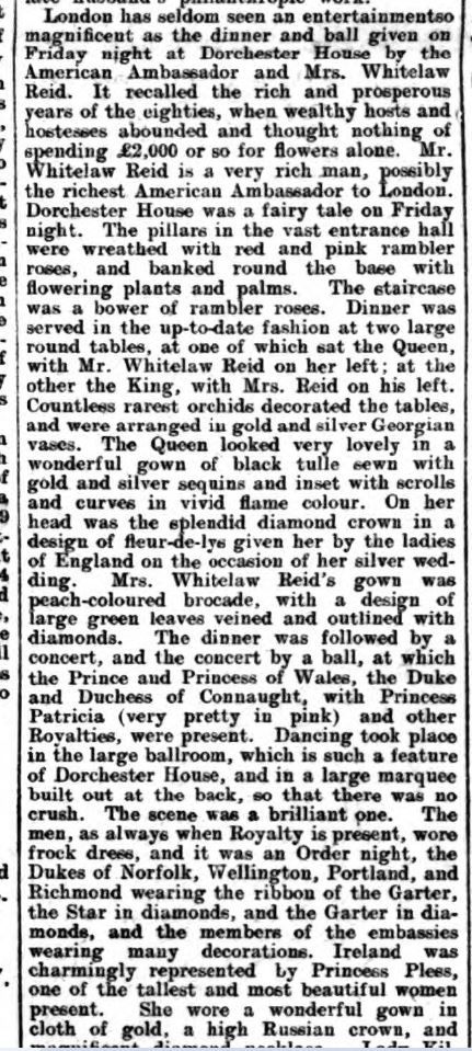 Northern Whig 13 July 1909 Whitelaw Reid Ball