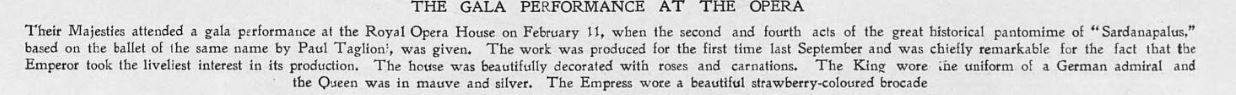 Opera Sphere 20 Feb 1909 Queen in mauve