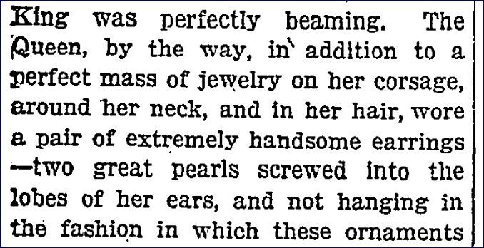 Pearls at ball given by US Ambassador Reid New York Times 11 July 1909 could these be the Rothschild silver wedding present Capture