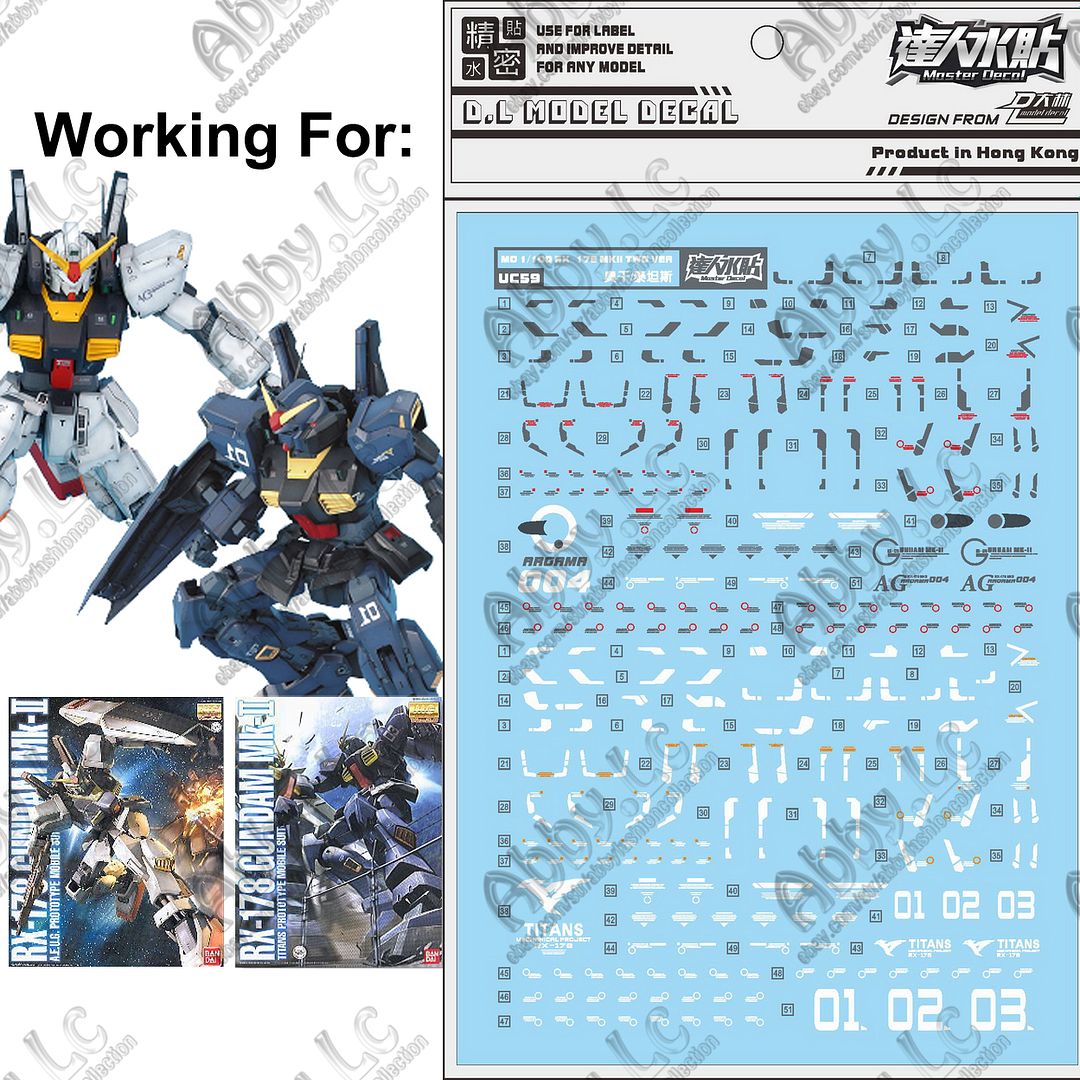 for MG 1/100 RX-178 Gundam Mk-II AEUG Titans ver 2.0 DL WaterSlide Decal Sticker
