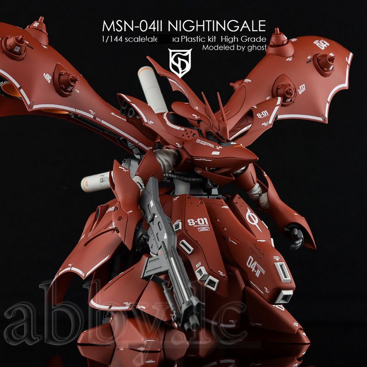 for HG 1/144 MSN-04II Nightingale Water Slide UV Light