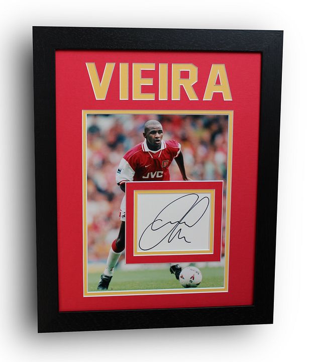 FRAMED Patrick Vieira Arsenal SIGNED Autograph Photo Mount