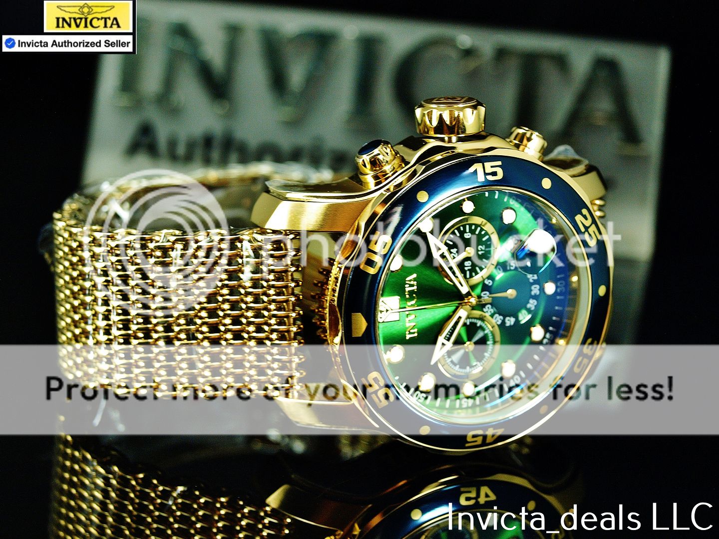 Invicta Mens Pro Diver Scuba Chronograph Green Dial - Foto 6