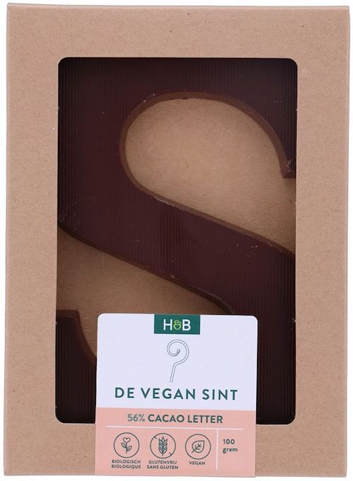 Eindelijk: chocoladeletter zonder melk dankzij vegan & glutenvrije Sint 4 Pure Chocoladeletter zonder melk