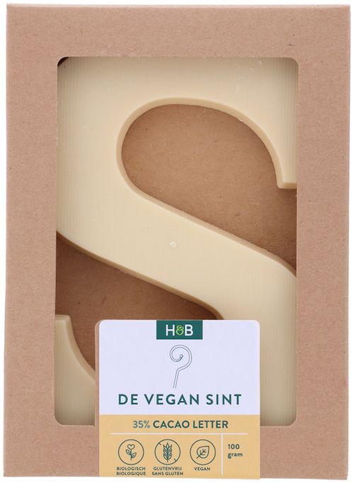 Eindelijk: chocoladeletter zonder melk dankzij vegan & glutenvrije Sint 2 Witte Chocoladeletter zonder_melk