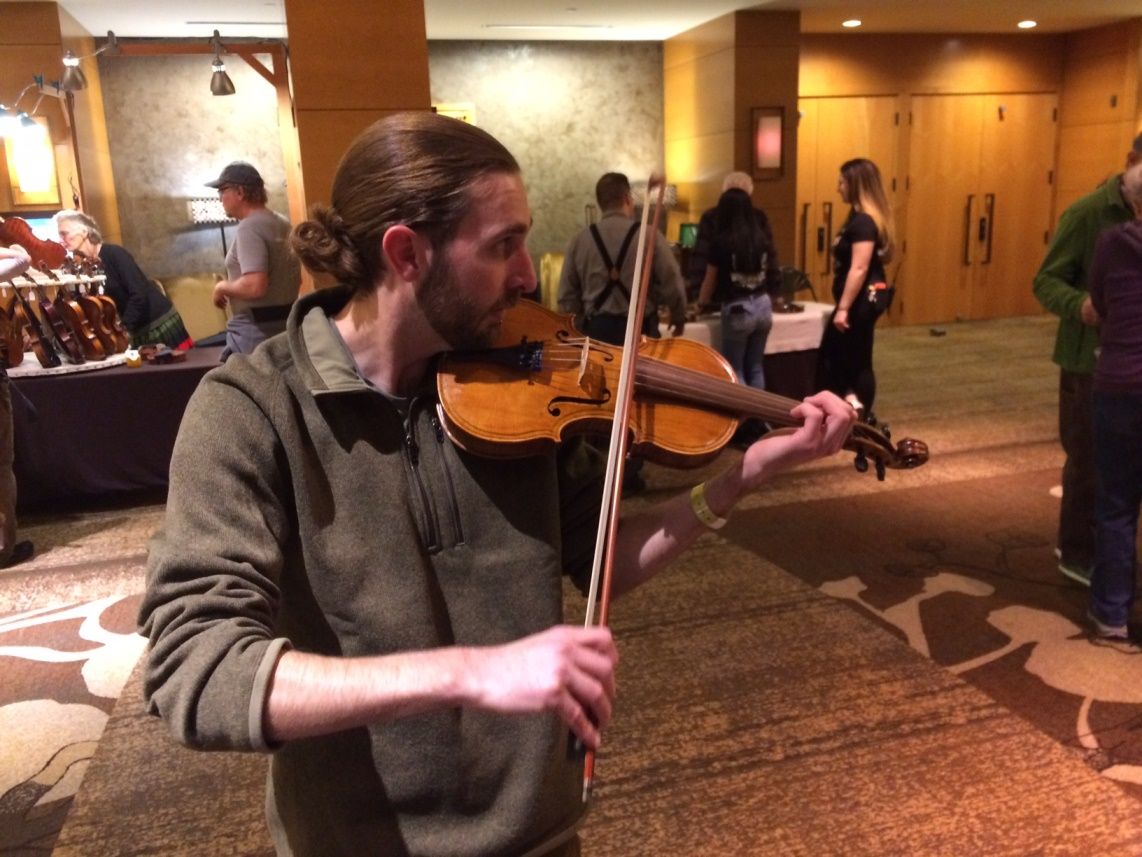 Very good fiddler...wish I knew his name! Playing the commissioned Five-string fiddle.