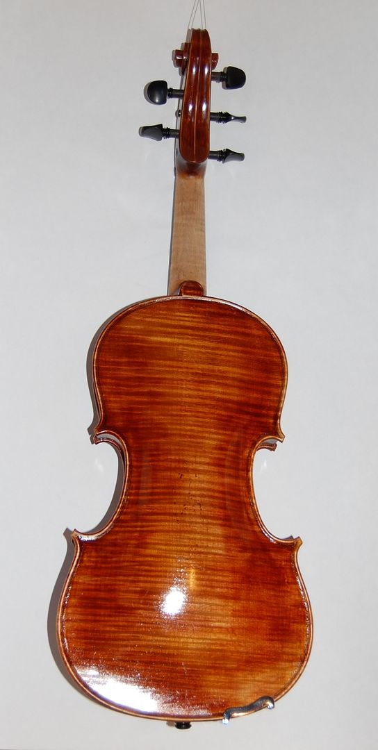 Back view of the completed Five String Fiddle.