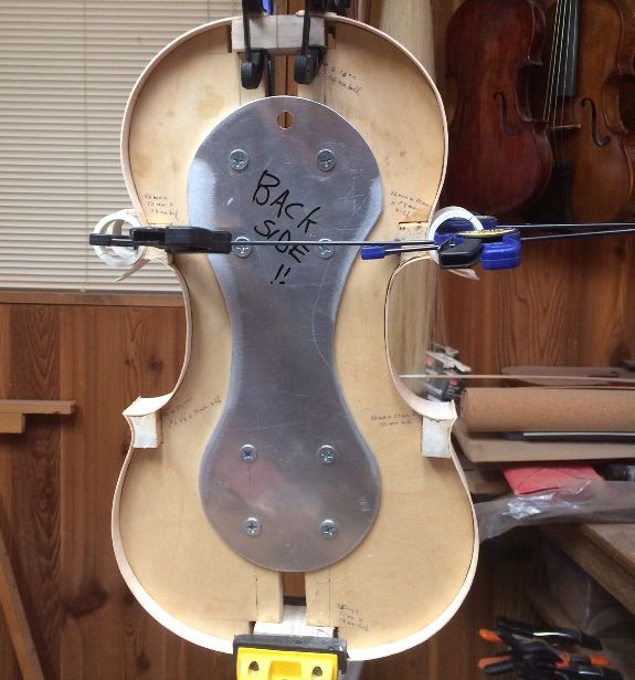 Upper ribs installed on the 16-1/2" five-string Viola.