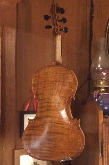 Back view of 14" Five String Viola.