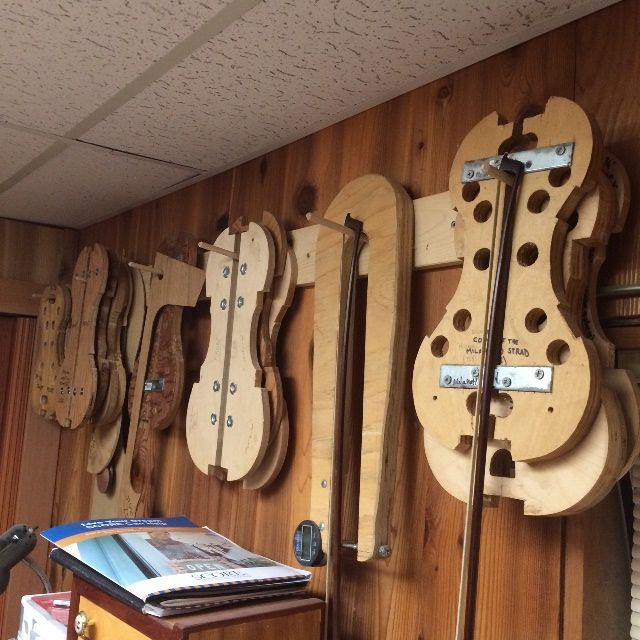 Bass caliper, hanging amongst molds and templates.