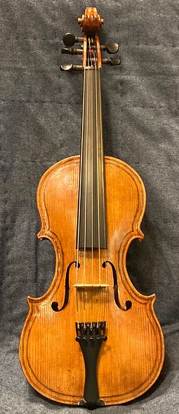 Commissioned five string fiddle handcrafted in Oregon by Chet Bishop, artisanal Luthier.