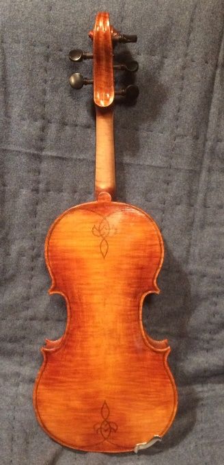 five-string bluegrass fiddle handmade in Oregon by Chet Bishop, Luthier.