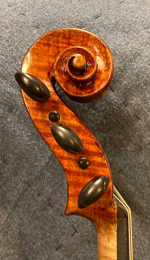 Five-string viola handmade in Oregon by Chet Bishop, luthier.