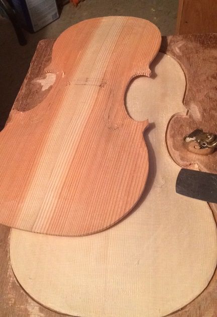 two plated for 5-string bluegrass fiddles handmade in Oregon by Chet Bishop