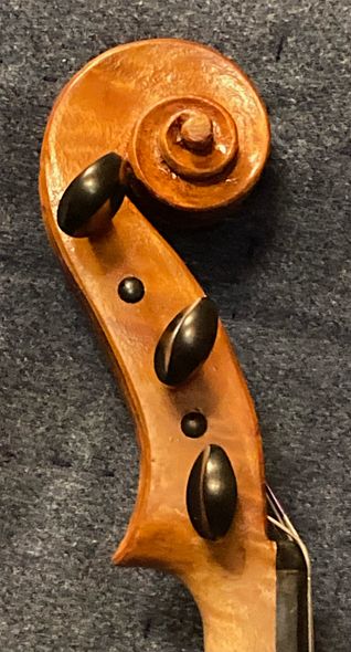 Five-string Bluegrass scroll handcrafted in Oregon by artisanal luthier, Chet Bishop