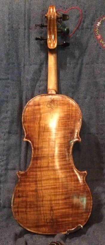 Handmade 5-string bluegrass fiddle made in Oregon by Chet Bishop