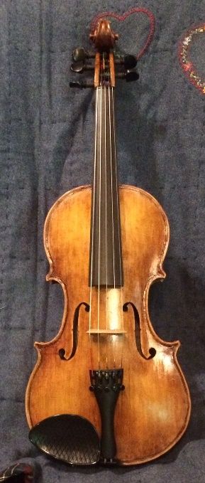 handmade 5-string bluegrass fiddle made in Oregon by Chet Bishop