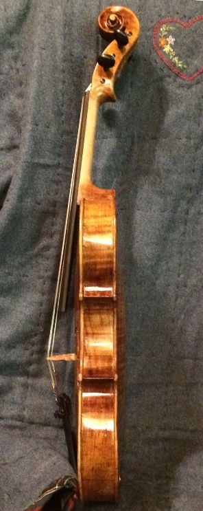 Handmade 5-string bluegrass fiddle made in Oregon by Chet Bishop
