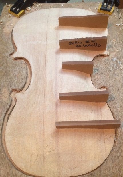 arching templated for 5-string bluegrass fiddle handmade in Oregon by Chet Bishop