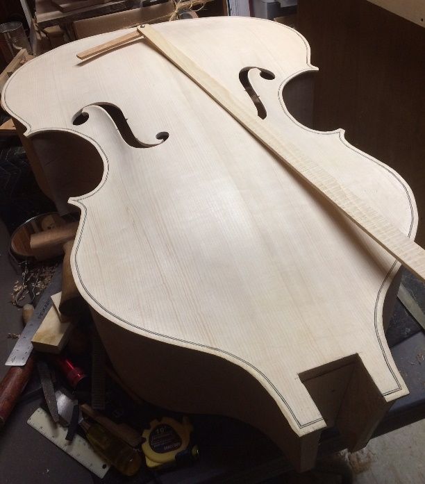 Neck-Mortise complete for 5-string double bass.