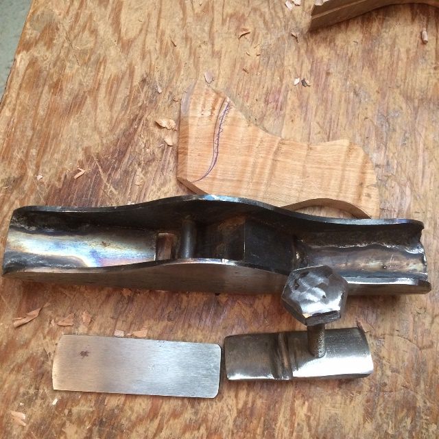 Pieces of the curved sole scrub plane.