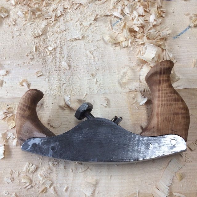 Completed Curved-Sole Scrub-Plane for carving double bass plates.