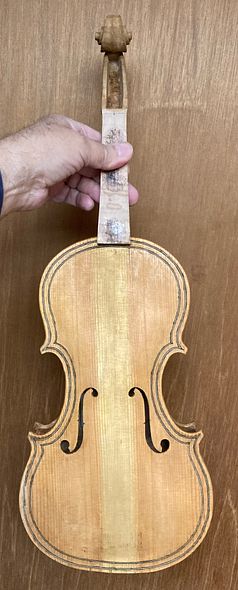 Sealed five string fiddle handmade in Oregon by artisanal luthier Chet Bishop