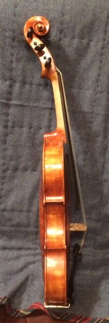 five string bluegrass fiddle handmade in Oregon by Chet Bishop, luthier.