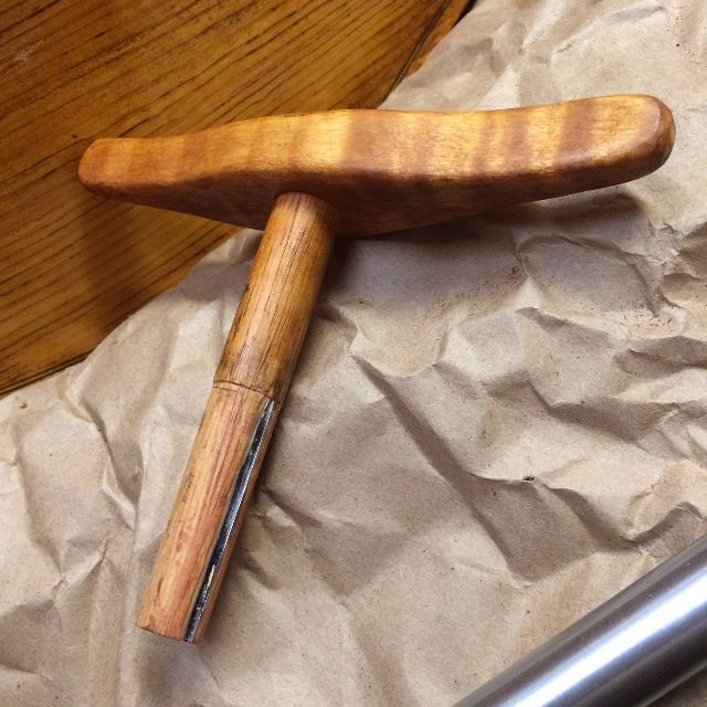 Handmade reamer for fitting double bass tuning machines.