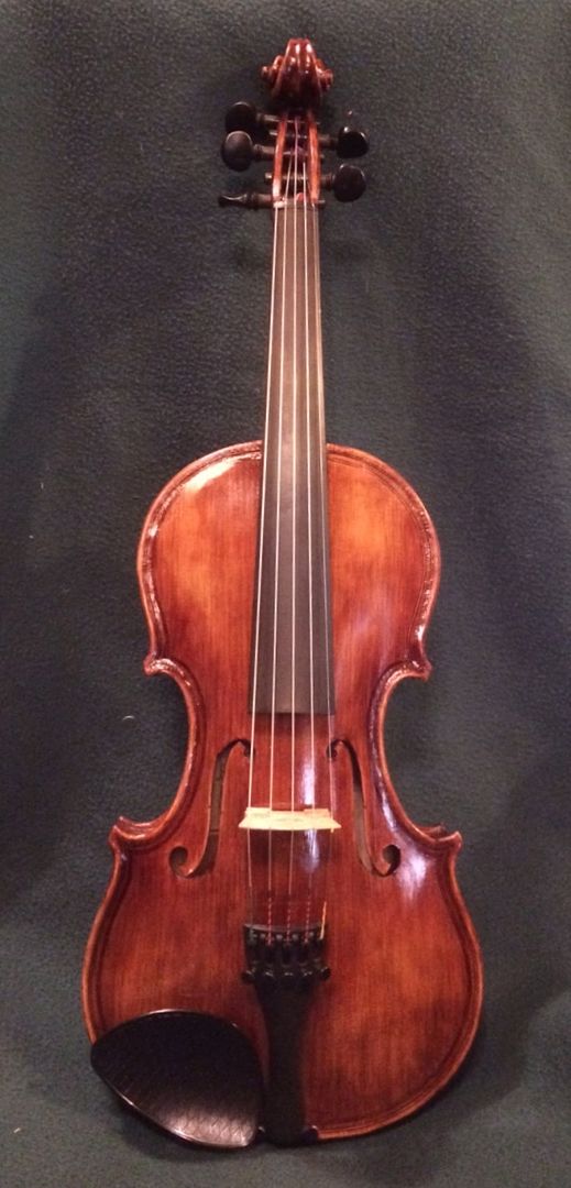 Acoustic five-string bluegrass fiddle, Handmade of Oregon Maple; made in Oregon by Chet Bishop.