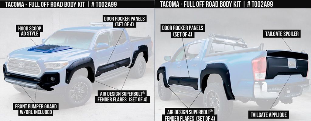 2016-2022 TOYOTA TACOMA OFF ROAD BODY KIT DOUBLE CAB 1