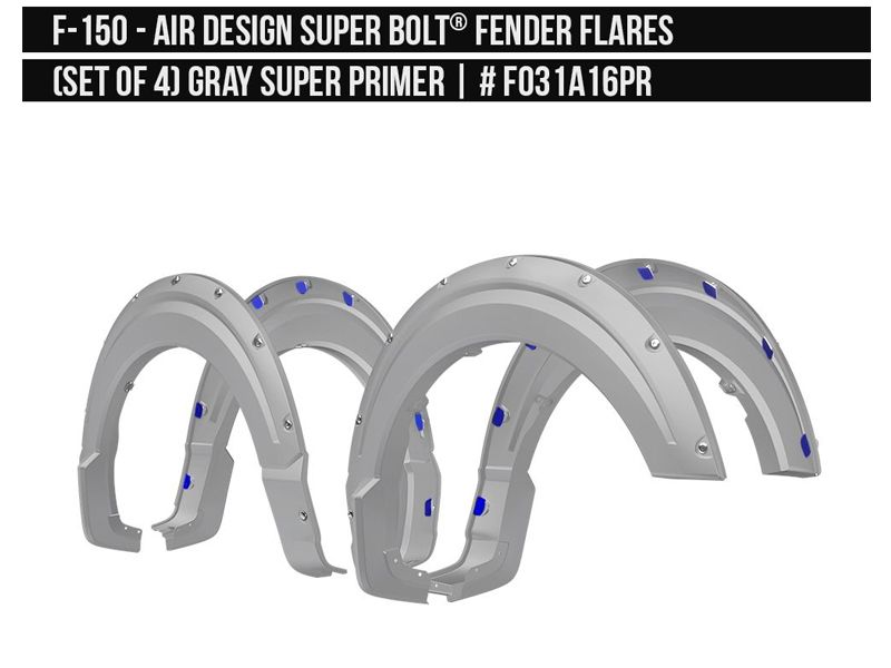 2021-2023 Ford F150 Super Bolt Fender Flare Set prime